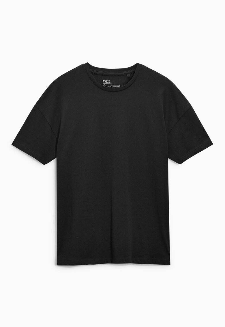 Tricou negru cu decolteu la baza gatului