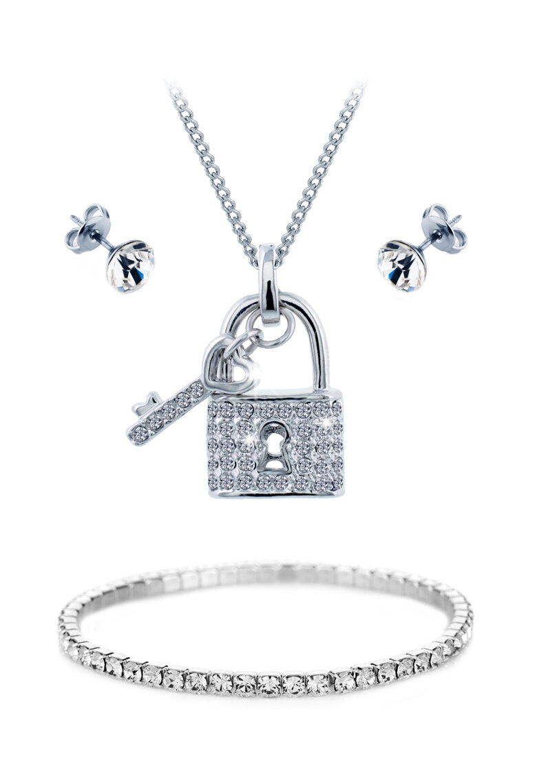Set de bijuterii cu cristale Swarovski® Padlock