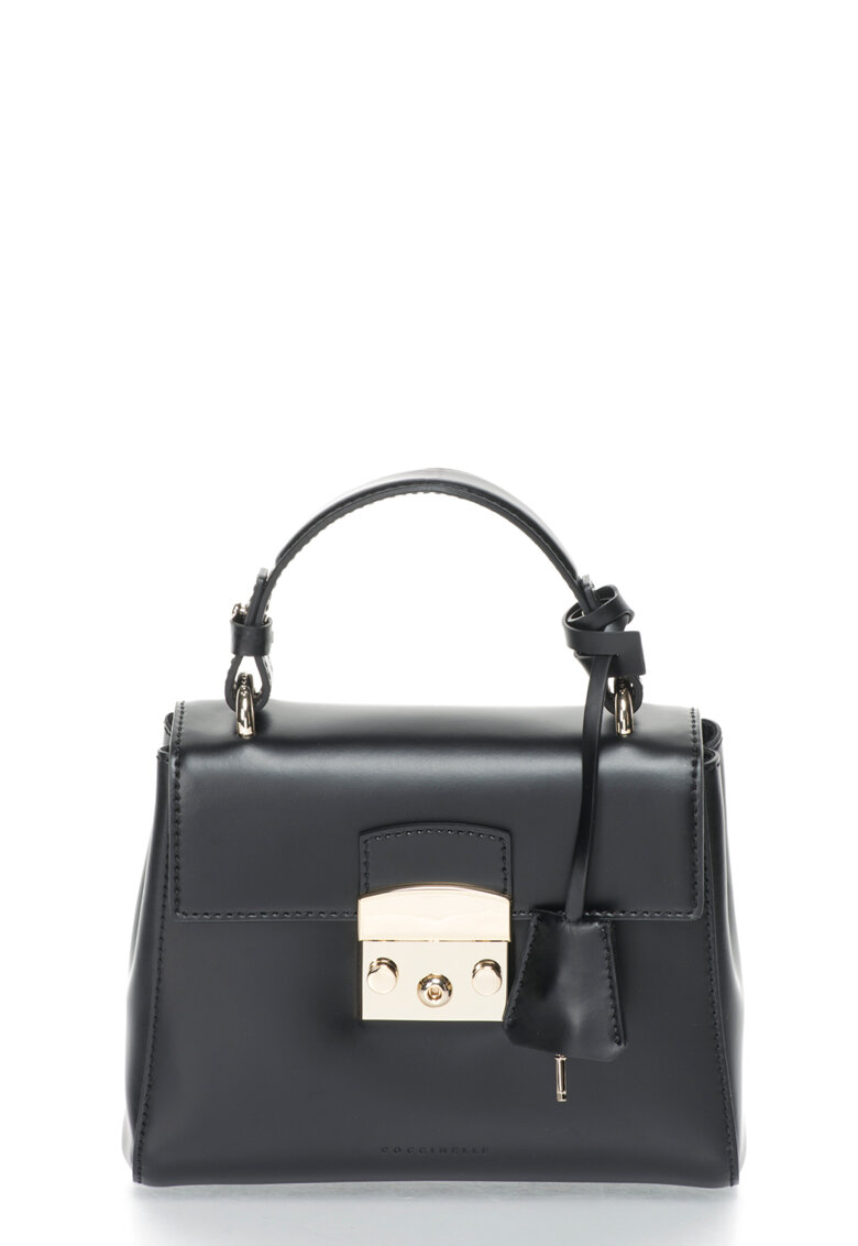 Geanta crossbody neagra de piele