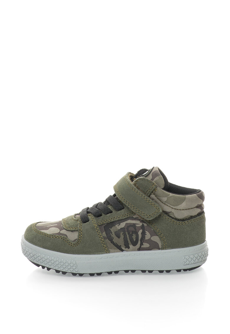 Pantofi sport mid-high cu imprimeu camuflaj